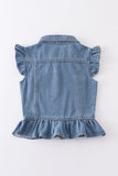 Blue denim girl vest