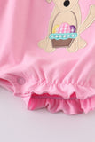 Premium Pink dog applique girl romper