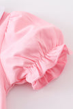 Premium Pink easter bunny embroidery dress