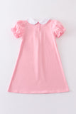 Premium Pink easter bunny embroidery dress