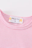 Premium Pink & white stripe ruffle top