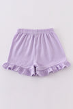 Premium Purple & white stripe basic ruffle shorts