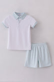 Blue active shorts set
