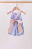 Blue ruffle bow bubble