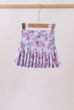 Blue floral print skorts