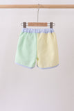 Yellow&green seersucker shorts