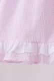Pink lemon ruffle gingham bloomer set