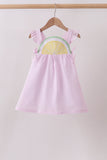 Pink lemon ruffle gingham dress