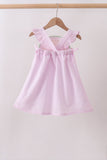 Pink lemon ruffle gingham dress
