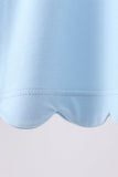 Mint flutter sleeve scalloped top