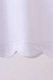 Snow white flutter sleeve scalloped top