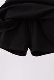 Black scallop hem bow skort
