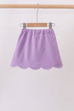 Dark purple scallop hem bow skort