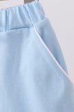 Mint scallop hem bow skort