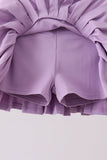 Purple pleated skort