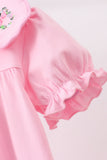 Pink Floral Embroidery Dress