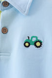Blue Tractor Embroidered Polo
