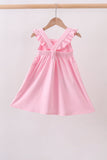 Pink football applique everyone has fun dress