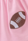 Pink football applique everyone has fun bloomer set