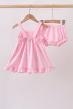 Pink football applique everyone has fun bloomer set