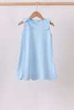 Blue Scalloped Bow Dress