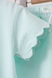 Mint Scalloped Shorts Set