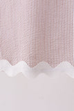 Khaki Seersucker Stripe Scalloped Dress