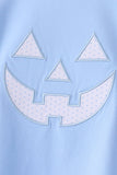 Blue Jack-O-Lantern applique pants set