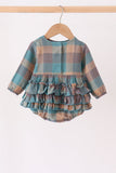 Teal Plaid Ruffle Bubble