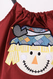 Maroon Scarecrow Embroidery Bloomer Set