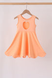 Coral Scalloped Dress