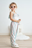 Stripe rainbow girl jumpsuit