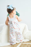 Rainbow print girl jumpsuit