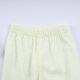 Mustard character hand smocked ruffle pants set