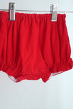 Red christmas tree hand smocked bloomer set