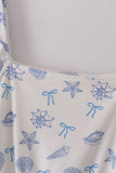 Blue seashell bow mom&me dress