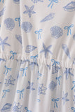 Blue seashell bow mom&me dress