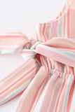 Multicolored stripe girl jumpsuit