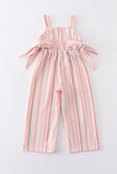 Multicolored stripe girl jumpsuit