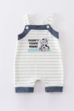 Stripe cow embroidery boy romper - SPELLING ERRORS