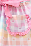 Rainbow pastel plaid girl set