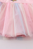 Rainbow unicorn ruffle girl bubble