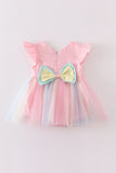 Rainbow unicorn ruffle girl bubble