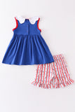 Blue Patriotic flag girl set