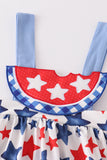 Patriotic star print watermelon applique dress