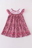 Pink leopard print MAMA's girl embroidery dress