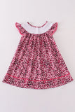 Pink leopard print MAMA's girl embroidery dress