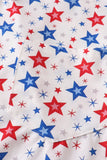 Red patriotic star print men shirt