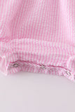 Pink seersucker Character embroidery ruffle bubble