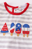 Patriotic popsicle applique stripe girl set
